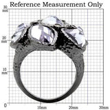 Alamode Ruthenium Brass Ring with AAA Grade CZ in Light Amethyst - Alamode - Flyclothing LLC