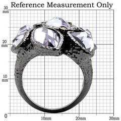 Alamode Ruthenium Brass Ring with AAA Grade CZ in Light Amethyst - Flyclothing LLC