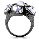 Alamode Ruthenium Brass Ring with AAA Grade CZ in Light Amethyst - Alamode