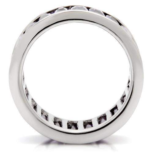 Alamode Rhodium Brass Ring with AAA Grade CZ in Amethyst - Alamode - Flyclothing LLC