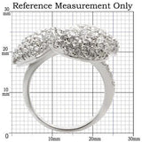 Alamode Rhodium Brass Ring with AAA Grade CZ in Clear - Alamode - Flyclothing LLC