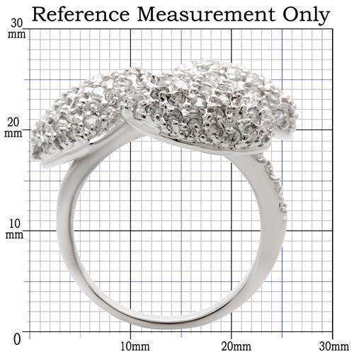 Alamode Rhodium Brass Ring with AAA Grade CZ in Clear - Alamode - Flyclothing LLC