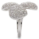 Alamode Rhodium Brass Ring with AAA Grade CZ in Clear - Alamode - Flyclothing LLC