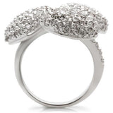 Alamode Rhodium Brass Ring with AAA Grade CZ in Clear - Alamode