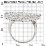 Alamode Rhodium Brass Ring with AAA Grade CZ in Clear - Alamode - Flyclothing LLC
