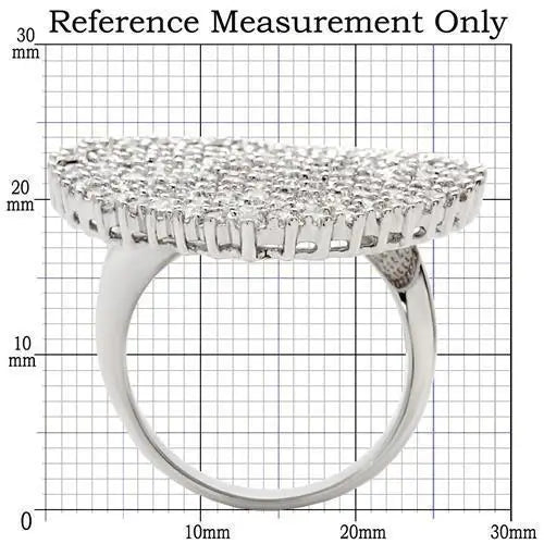 Alamode Rhodium Brass Ring with AAA Grade CZ in Clear - Alamode - Flyclothing LLC