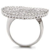 Alamode Rhodium Brass Ring with AAA Grade CZ in Clear - Alamode - Flyclothing LLC