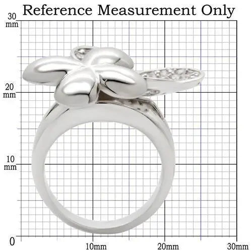 Alamode Rhodium Brass Ring with AAA Grade CZ in Clear - Alamode - Flyclothing LLC