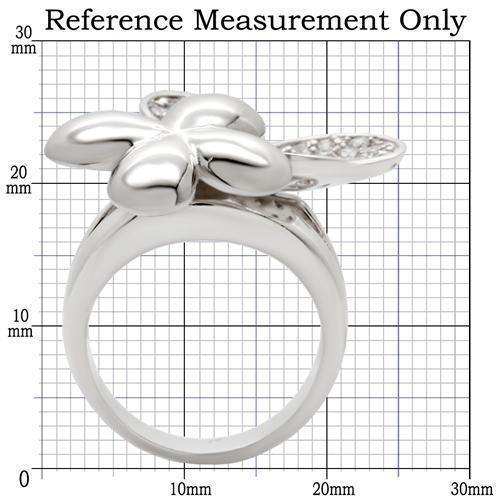 Alamode Rhodium Brass Ring with AAA Grade CZ in Clear - Alamode - Flyclothing LLC