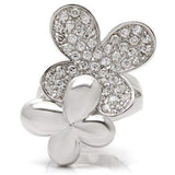 Alamode Rhodium Brass Ring with AAA Grade CZ in Clear - Alamode - Flyclothing LLC