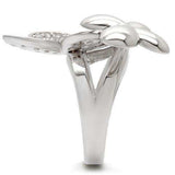 Alamode Rhodium Brass Ring with AAA Grade CZ in Clear - Alamode - Flyclothing LLC