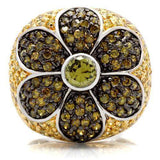 Alamode Rhodium+Gold+ Ruthenium Brass Ring with AAA Grade CZ in Multi Color - Alamode - Flyclothing LLC
