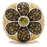 Alamode Rhodium+Gold+ Ruthenium Brass Ring with AAA Grade CZ in Multi Color - Alamode - Flyclothing LLC