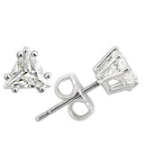 Alamode Rhodium 925 Sterling Silver Earrings with AAA Grade CZ in Clear - Alamode