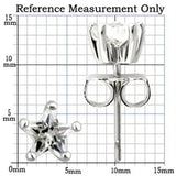 Alamode Rhodium 925 Sterling Silver Earrings with AAA Grade CZ in Clear - Alamode - Flyclothing LLC