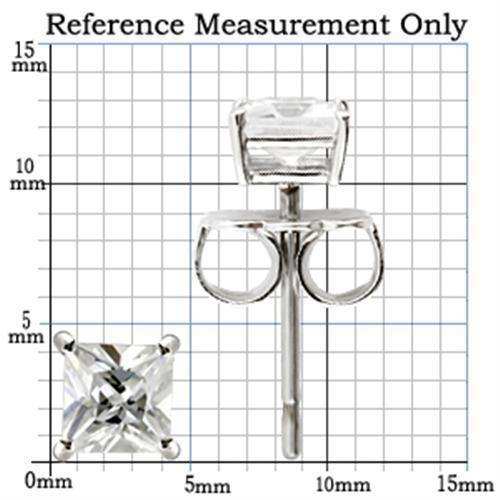 Alamode Rhodium 925 Sterling Silver Earrings with AAA Grade CZ in Clear - Alamode - Flyclothing LLC