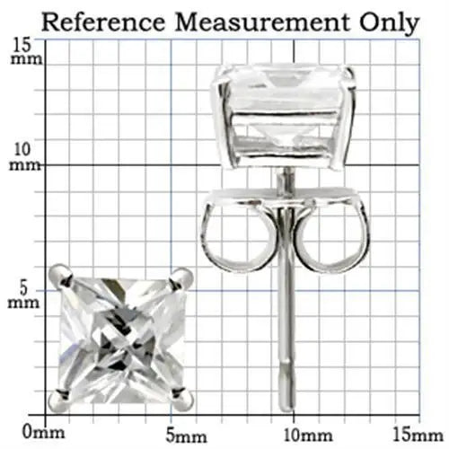 Alamode Rhodium 925 Sterling Silver Earrings with AAA Grade CZ in Clear - Alamode - Flyclothing LLC