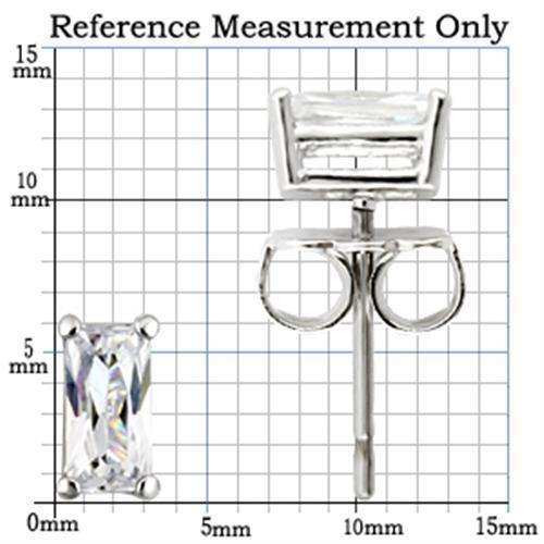 Alamode Rhodium 925 Sterling Silver Earrings with AAA Grade CZ in Clear - Alamode - Flyclothing LLC