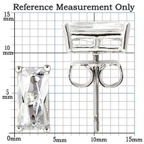 Alamode Rhodium 925 Sterling Silver Earrings with AAA Grade CZ in Clear - Alamode - Flyclothing LLC