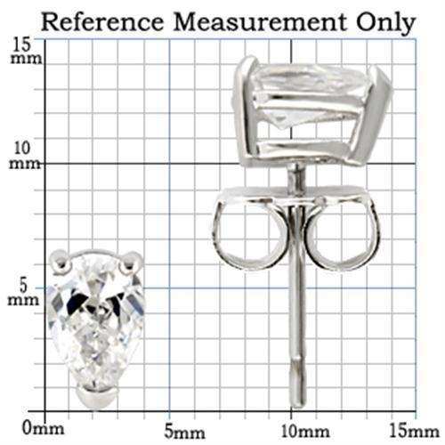 Alamode Rhodium 925 Sterling Silver Earrings with AAA Grade CZ in Clear - Alamode - Flyclothing LLC