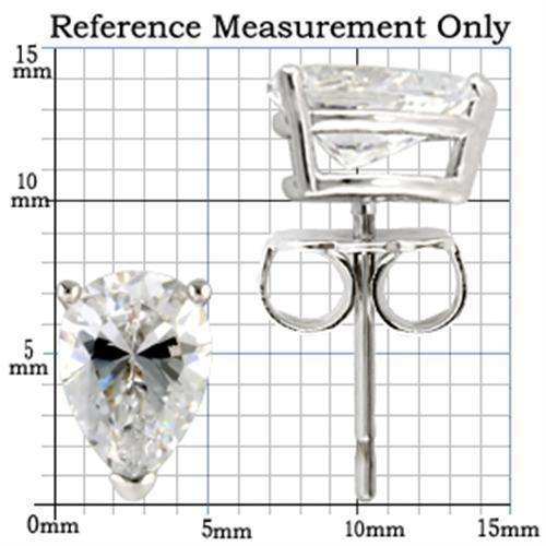Alamode Rhodium 925 Sterling Silver Earrings with AAA Grade CZ in Clear - Alamode - Flyclothing LLC