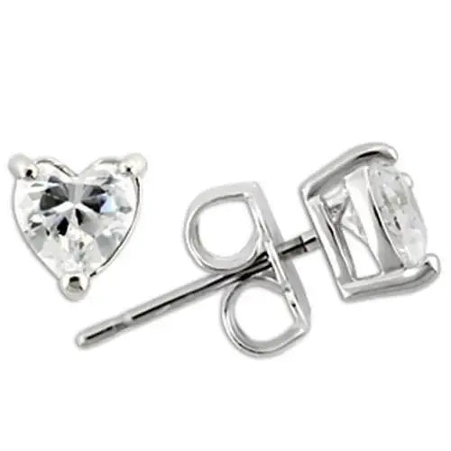 Alamode Rhodium 925 Sterling Silver Earrings with AAA Grade CZ in Clear - Alamode - Flyclothing LLC