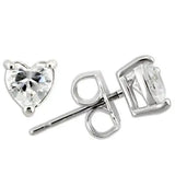 Alamode Rhodium 925 Sterling Silver Earrings with AAA Grade CZ in Clear - Alamode - Flyclothing LLC