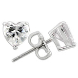 Alamode Rhodium 925 Sterling Silver Earrings with AAA Grade CZ in Clear - Alamode