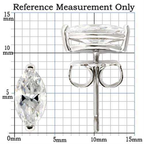 Alamode Rhodium 925 Sterling Silver Earrings with AAA Grade CZ in Clear - Alamode - Flyclothing LLC