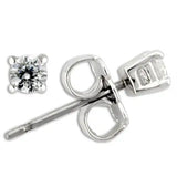 Alamode Rhodium 925 Sterling Silver Earrings with AAA Grade CZ in Clear - Alamode - Flyclothing LLC