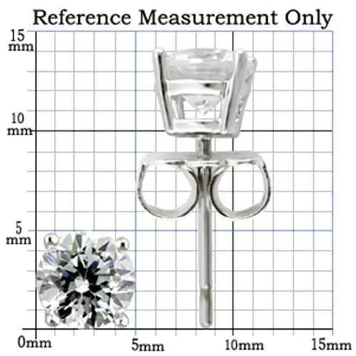 Alamode Rhodium 925 Sterling Silver Earrings with AAA Grade CZ in Clear - Alamode - Flyclothing LLC