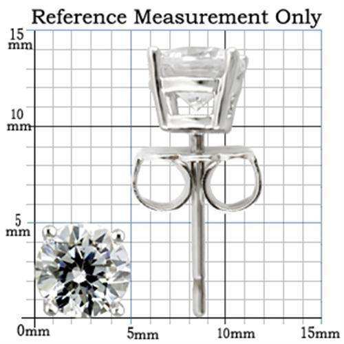 Alamode Rhodium 925 Sterling Silver Earrings with AAA Grade CZ in Clear - Alamode - Flyclothing LLC
