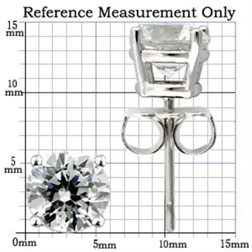 Alamode Rhodium 925 Sterling Silver Earrings with AAA Grade CZ in Clear - Alamode - Flyclothing LLC
