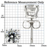 Alamode Rhodium 925 Sterling Silver Earrings with AAA Grade CZ in Clear - Alamode