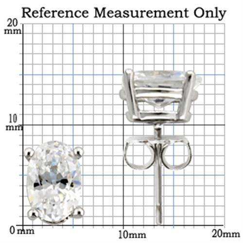 Alamode Rhodium 925 Sterling Silver Earrings with AAA Grade CZ in Clear - Alamode - Flyclothing LLC