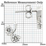 Alamode Rhodium 925 Sterling Silver Earrings with AAA Grade CZ in Clear - Alamode - Flyclothing LLC