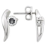 Alamode Rhodium 925 Sterling Silver Earrings with AAA Grade CZ in Clear - Alamode - Flyclothing LLC