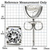 Alamode Rhodium 925 Sterling Silver Earrings with AAA Grade CZ in Clear - Alamode - Flyclothing LLC