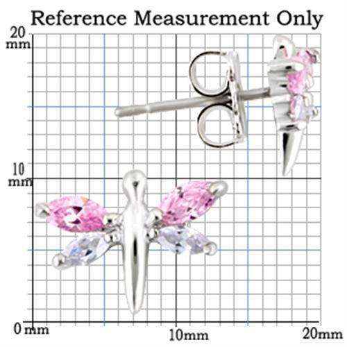 Alamode Rhodium 925 Sterling Silver Earrings with AAA Grade CZ in Multi Color - Alamode - Flyclothing LLC