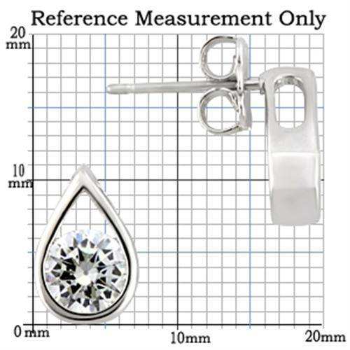 Alamode Rhodium 925 Sterling Silver Earrings with AAA Grade CZ in Clear - Alamode - Flyclothing LLC