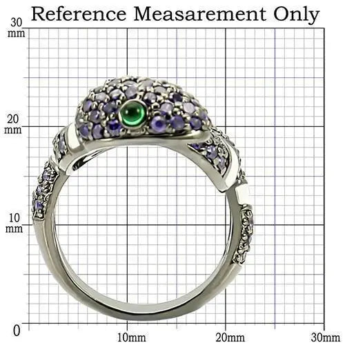 Alamode Ruthenium Brass Ring with AAA Grade CZ in Multi Color - Alamode - Flyclothing LLC