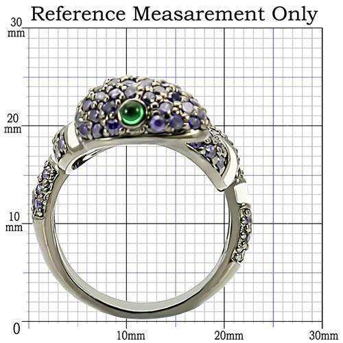 Alamode Ruthenium Brass Ring with AAA Grade CZ in Multi Color - Alamode - Flyclothing LLC