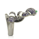 Alamode Ruthenium Brass Ring with AAA Grade CZ in Multi Color - Alamode - Flyclothing LLC