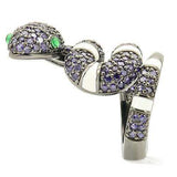 Alamode Ruthenium Brass Ring with AAA Grade CZ in Multi Color - Alamode - Flyclothing LLC