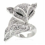 Alamode Rhodium Brass Ring with AAA Grade CZ in Clear - Alamode - Flyclothing LLC