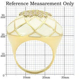 Alamode Gold Brass Ring with AAA Grade CZ in Clear - Alamode - Flyclothing LLC