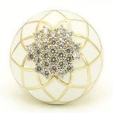 Alamode Gold Brass Ring with AAA Grade CZ in Clear - Alamode - Flyclothing LLC