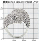 Alamode Rhodium Brass Ring with AAA Grade CZ in Clear - Alamode - Flyclothing LLC