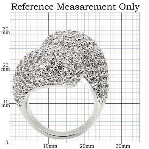Alamode Rhodium Brass Ring with AAA Grade CZ in Clear - Alamode - Flyclothing LLC
