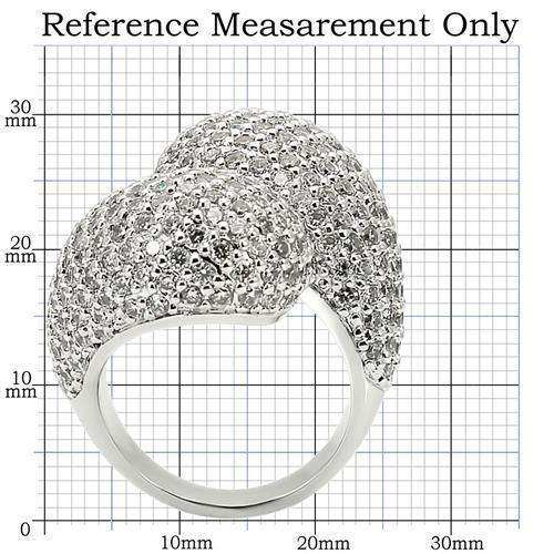 Alamode Rhodium Brass Ring with AAA Grade CZ in Clear - Alamode - Flyclothing LLC
